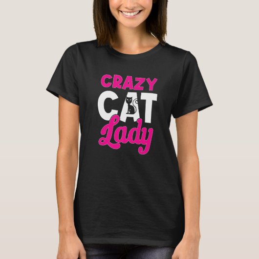 T-shirt Fleur de propriétaire de chat Fou Crazy Chat Lady  (Devant)