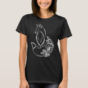 T-shirt Fleur de renard mignonne Faune Nature Forêt Animal