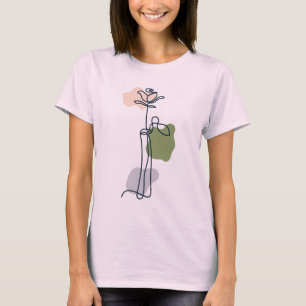 T-shirt Fleur de rose abstraite