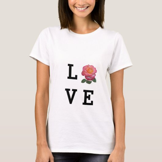 T-shirt Fleur de rose d'amour (Devant)