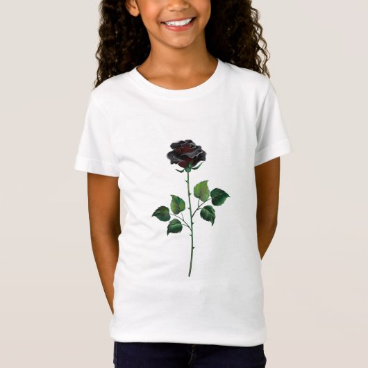 T-Shirt Fleur de rose noire (Devant)