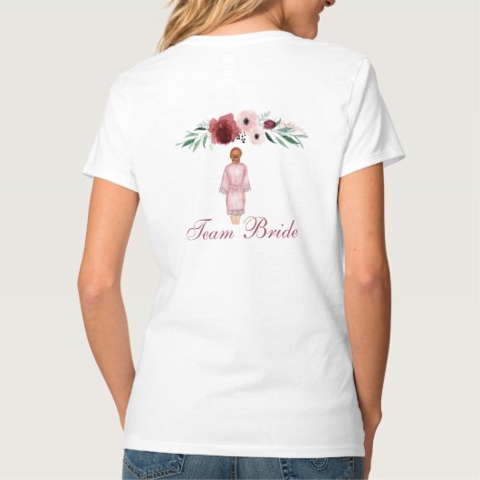 T-shirt Fleur De Rose Rose Bourgogne D'Honneur (Dos)