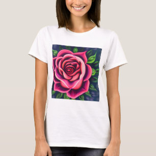 T-shirt Fleur de rose rose romantique Abstraite