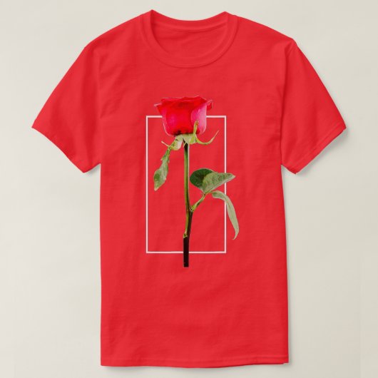 T-shirt Fleur de rose rouge (2) (Design devant)