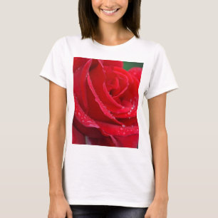 T-shirt Fleur de rose rouge unique qui éclot
