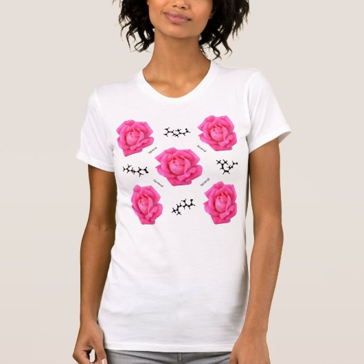 T-shirt Fleur de science de la chimie rose (Devant)