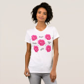 T-shirt Fleur de science de la chimie rose (Devant entier)