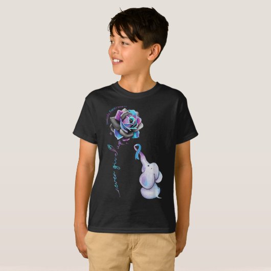 T-shirt Fleur de sensibilisation à la prévention du suicid (Devant entier)