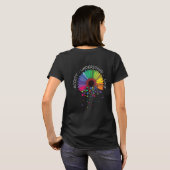 T-shirt Fleur de Sensibilisation sur l'autisme Florale pou (Dos entier)
