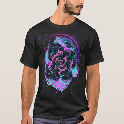 T-shirt Fleur de séquence de Fibonacci esthétique Vaporwav (Devant)