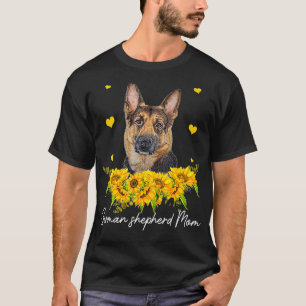 T-shirt Fleur de soleil allemande berger maman Amoureux de