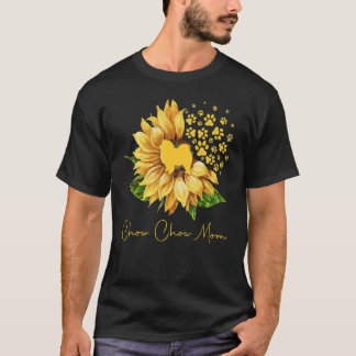 T-shirt Fleur de soleil Chow Chow Maman Amoureux des chien