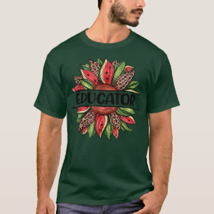 T-shirt Fleur de soleil de pastèque Bonjour Éducateur d'ét