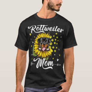 T-shirt Fleur de soleil Rottweiler maman Amoureux des chie