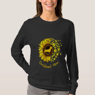 T-shirt Fleur de tournesol Dachshund Maman Amoureux des ch