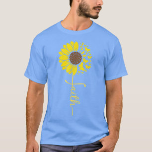 T-shirt Fleur de tournesol Foi chrétienne papillon femmes