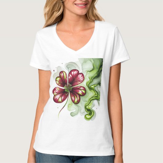 T-SHIRT FLEUR DE TRÈFLE VIOLET (Devant)