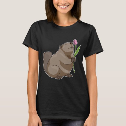 T-shirt Fleur de Tulipe de castor (Devant)
