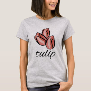 T-shirt fleur de tulipe rose vintage cadeau floral cool