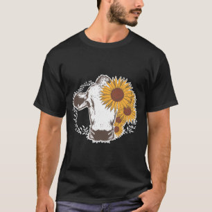T-shirt Fleur de vache Tournesol Lover Amusant Vintage fer