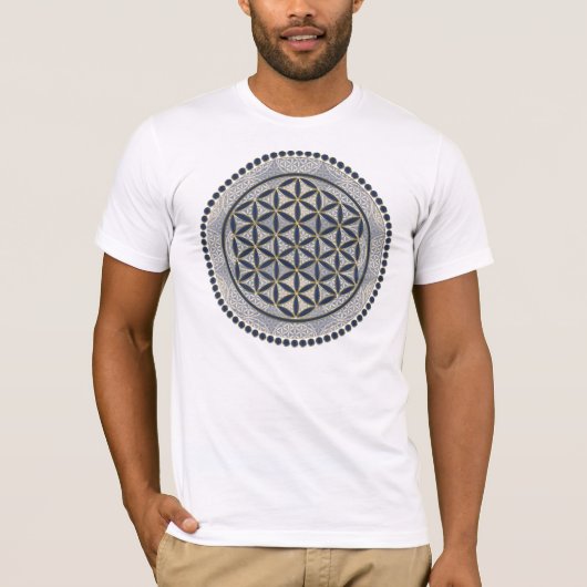 T-shirt Fleur de vie / Blume des Lebens - Button IX (Devant)