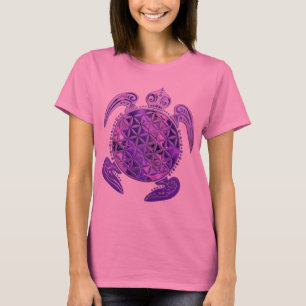 T-shirt Fleur de vie / Blume des Lebens - tortue violet