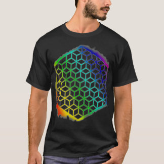 T-shirt Fleur de vie de la géométrie sacrée Cubes Mandala 