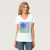 T-shirt Fleur de violet bleu (Devant entier)