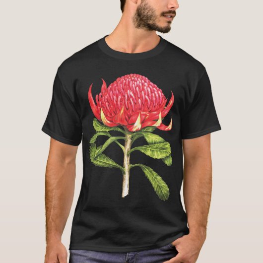 T-shirt Fleur de Waratah autochtone d'Australie (Devant)