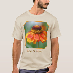 T-shirt Fleur de Zinnia Orange Rêveuse Personnalisée Natur