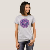 T-shirt Fleur & denim violet et bleu design top (Devant entier)