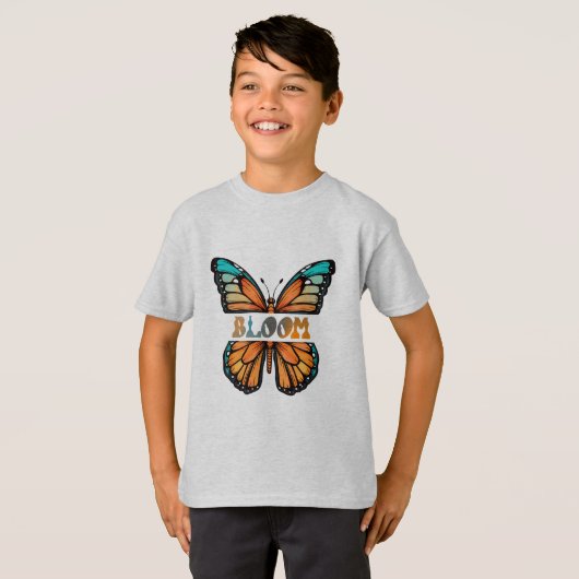 T-shirt Fleur - Design papillon (Devant entier)