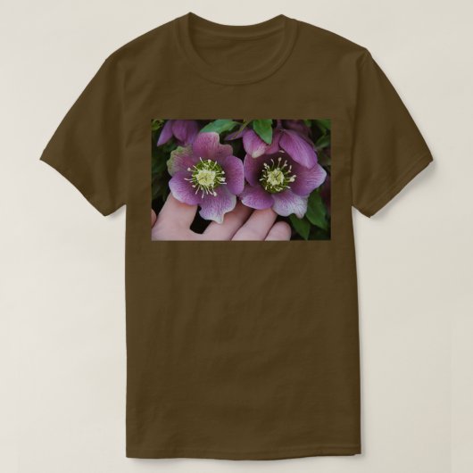 T-shirt Fleur d'hellebore noir plante 3 (Design devant)