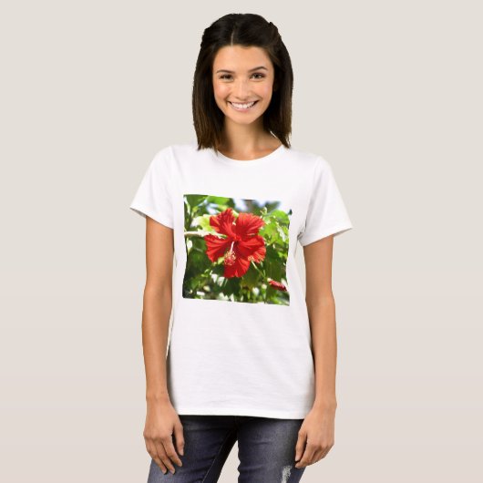T-shirt Fleur d'Hibiscus de l'Hawaï (Devant entier)