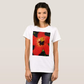 T-shirt Fleur d'Hibiscus rouge-orange (Devant entier)