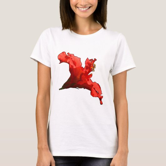T-shirt Fleur d'Hibiscus Vibrante (Devant)