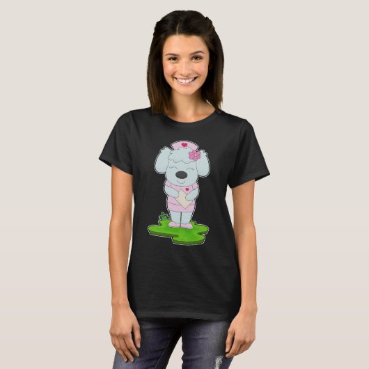 T-shirt Fleur d'infirmière de chien (Devant entier)