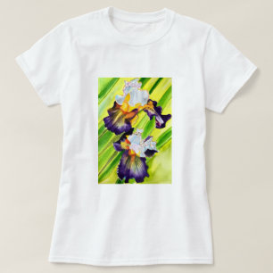 T-shirt Fleur d'iris floral aquarelle