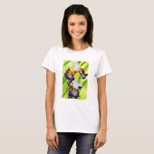 T-shirt Fleur d'iris floral aquarelle (Devant entier)