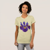 T-Shirt Fleur d'Iris Violet Aquarelle (Devant entier)