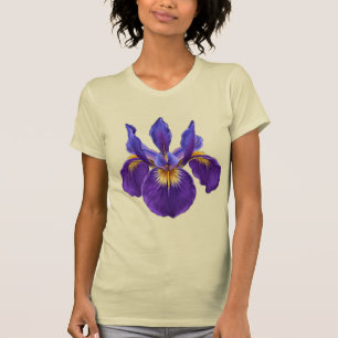 T-Shirt Fleur d'Iris Violet Aquarelle