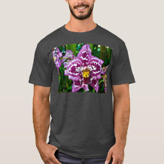 T-shirt Fleur d'Odontoglossum violette et blanche avec jau
