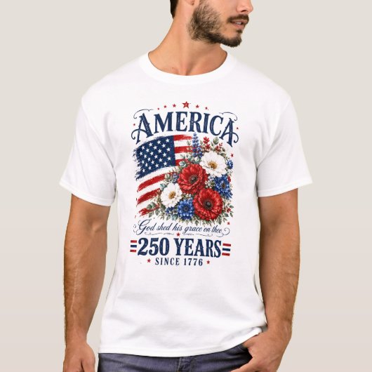 T-shirt fleur du 4 juillet (Devant)
