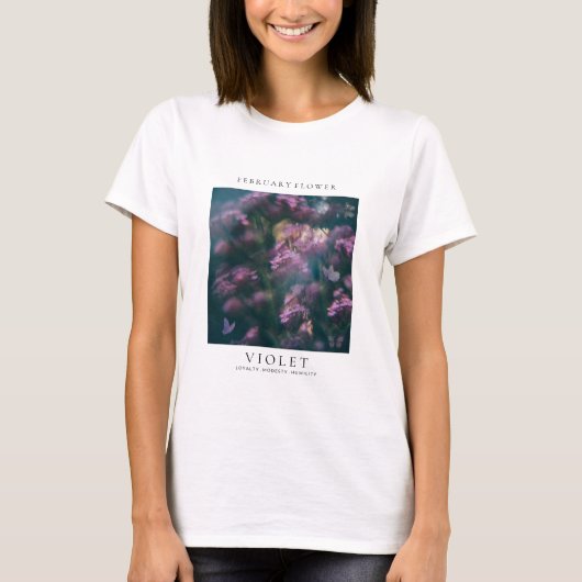 T-shirt Fleur du mois de naissance de février (Devant)