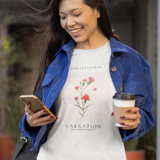 T-shirt Fleur du mois de naissance de janvier