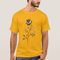 Fleur Élégante En Jaune Et Gris