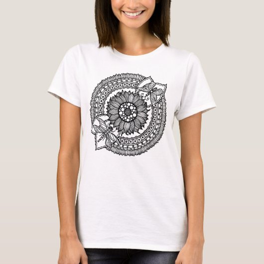 T-shirt Fleur En Mandala (Devant)