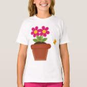 T-Shirt Fleur en Pot et Papillon (Devant)