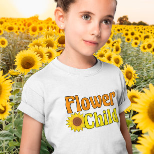 T-shirt Fleur Enfant mignonne Tournesol Hippie Enfants