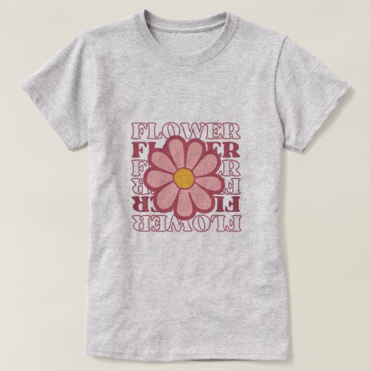 T-Shirt Fleur Esthétique Rétro. (Design devant)